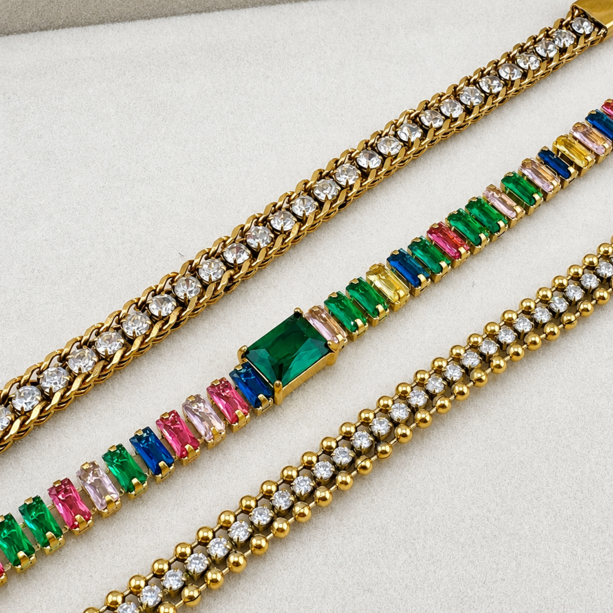 Crystal Bead Bracelet 18K Waterproof