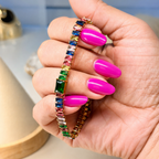 Rainbow Crystal Tennis Bracelet 18K Waterproof