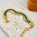Emerald Crystal Layered Bracelet 18K Waterproof