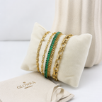 Emerald Crystal Layered Bracelet 18K Waterproof