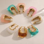 Marina Resin Hoop Earrings 18K Waterproof