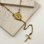 Virgin Mary Rosary Necklace 18K Waterproof
