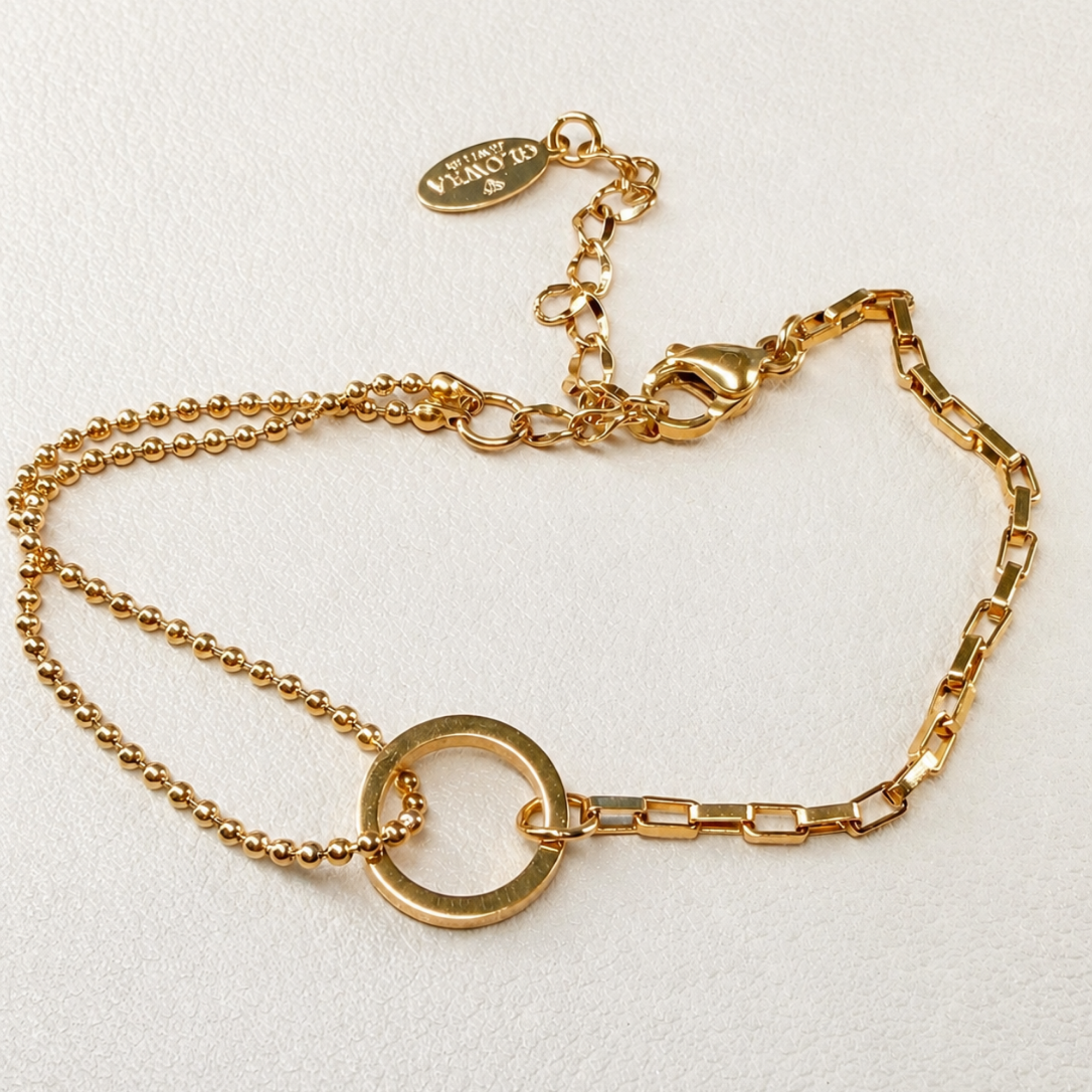 Layered Circle Bracelet 18K Waterproof