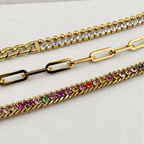 Mixed Chain Crystal Bracelet 18K Waterproof