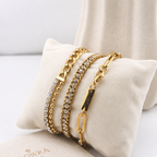 Mixed Chain Crystal Bracelet 18K Waterproof