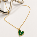 Beaded Heart Necklace 18K Waterproof
