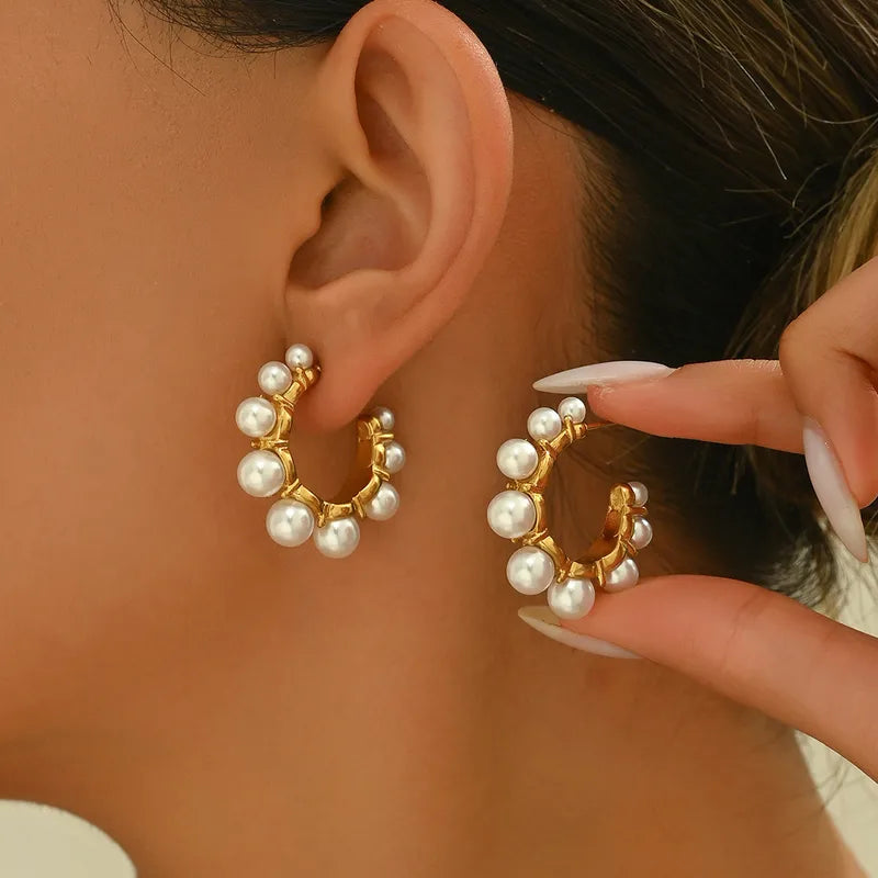 Pearl Drop Earrings 18K Waterproof