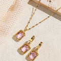 Pink Jewelry Set 18K Waterproof