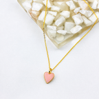 Enamel Heart Necklace 18K Waterproof