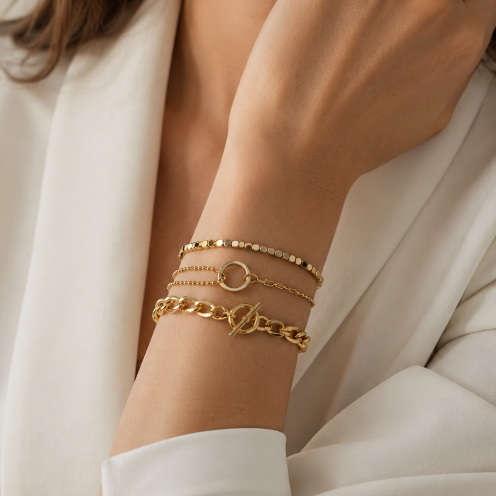 Layered Circle Bracelet 18K Waterproof