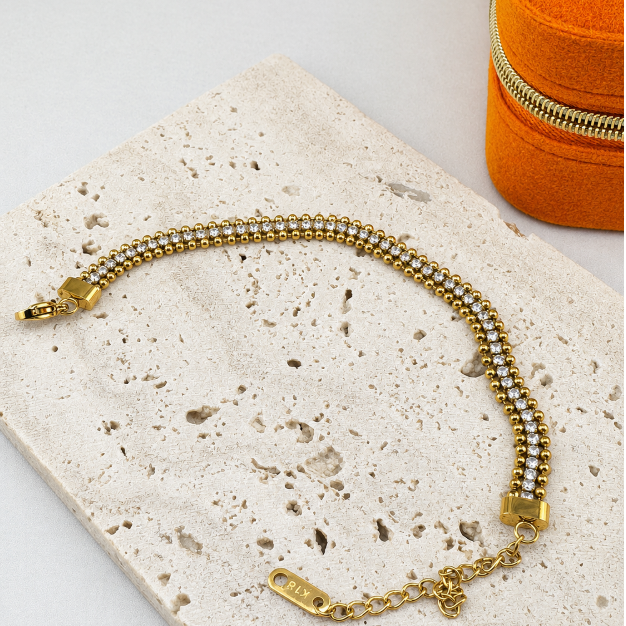 Crystal Bead Bracelet 18K Waterproof