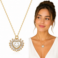 Collar Corazón Carita Feliz 18K Impermeable