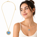 Collar Corazón Carita Feliz 18K Impermeable