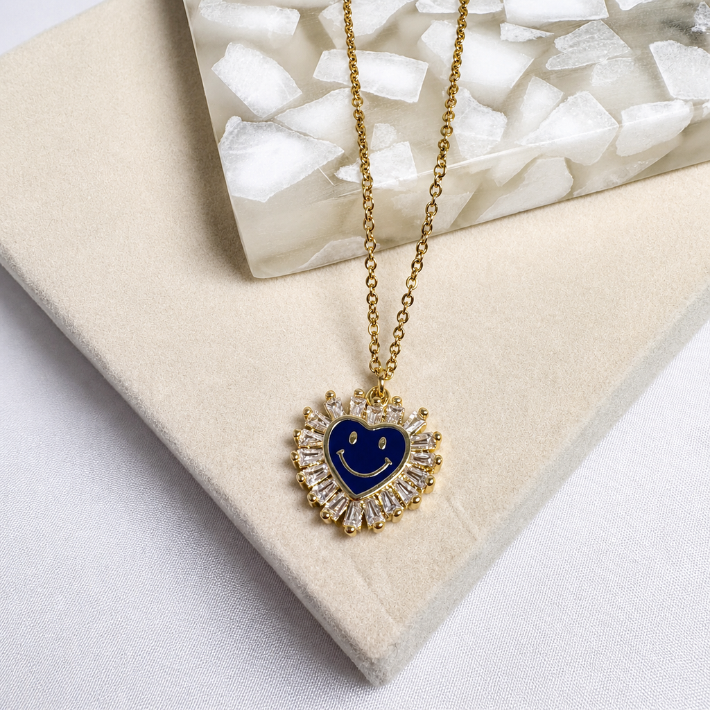Smiley Heart Necklace 18K Waterproof