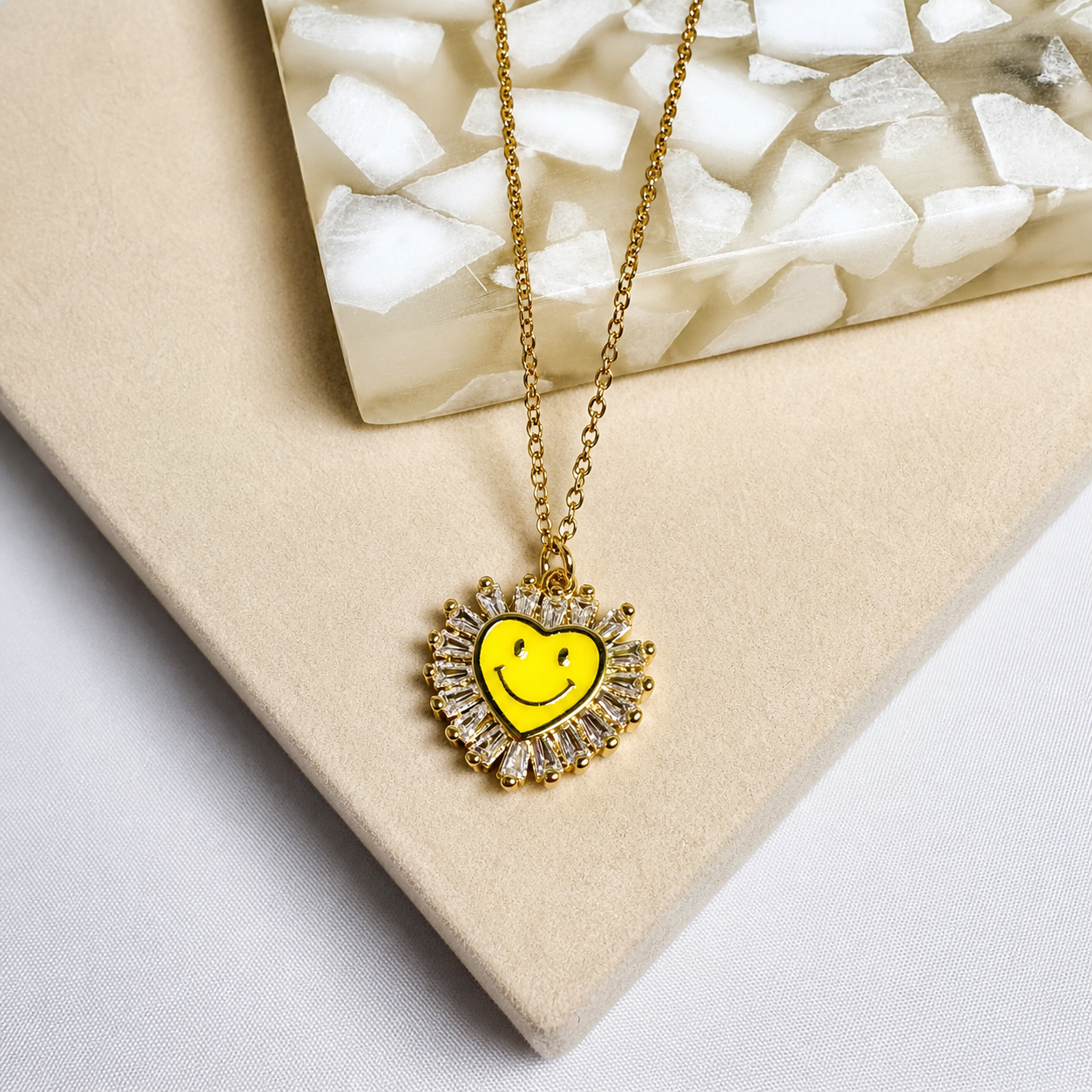 Smiley Heart Necklace 18K Waterproof
