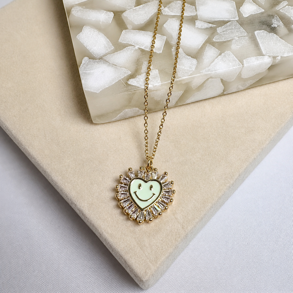 Smiley Heart Necklace 18K Waterproof