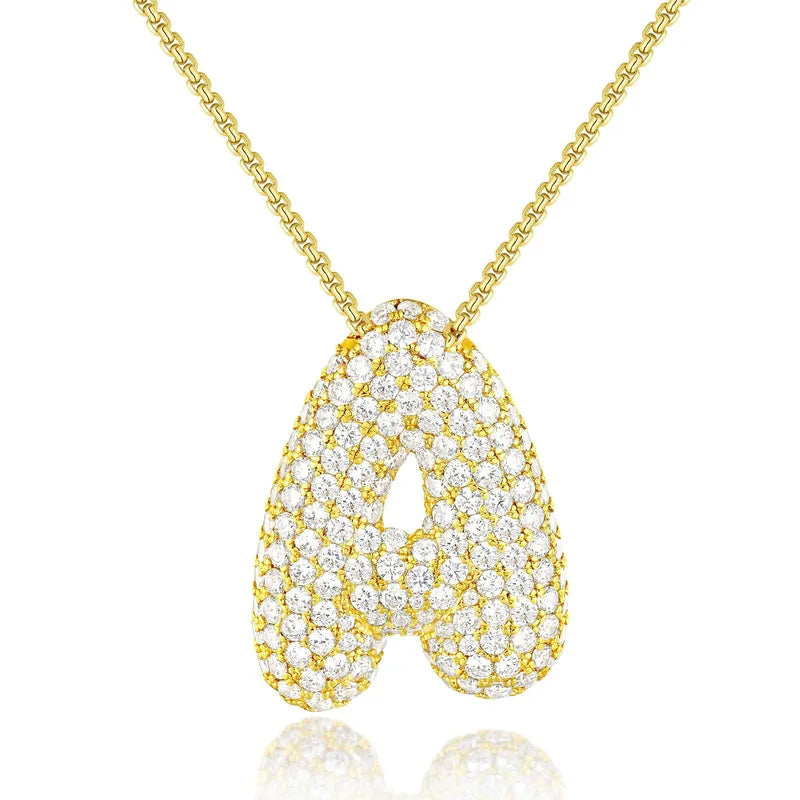 Pavé Initial Necklace 18K Waterproof