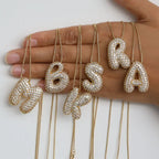 Pavé Initial Necklace 18K Waterproof