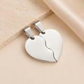 Personalized Split Heart Pendant Set 18K Waterproof
