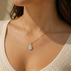Turquoise Medal Cross Necklace 18K Waterproof