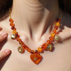Amber Solstice Charm Necklace 18K Waterproof