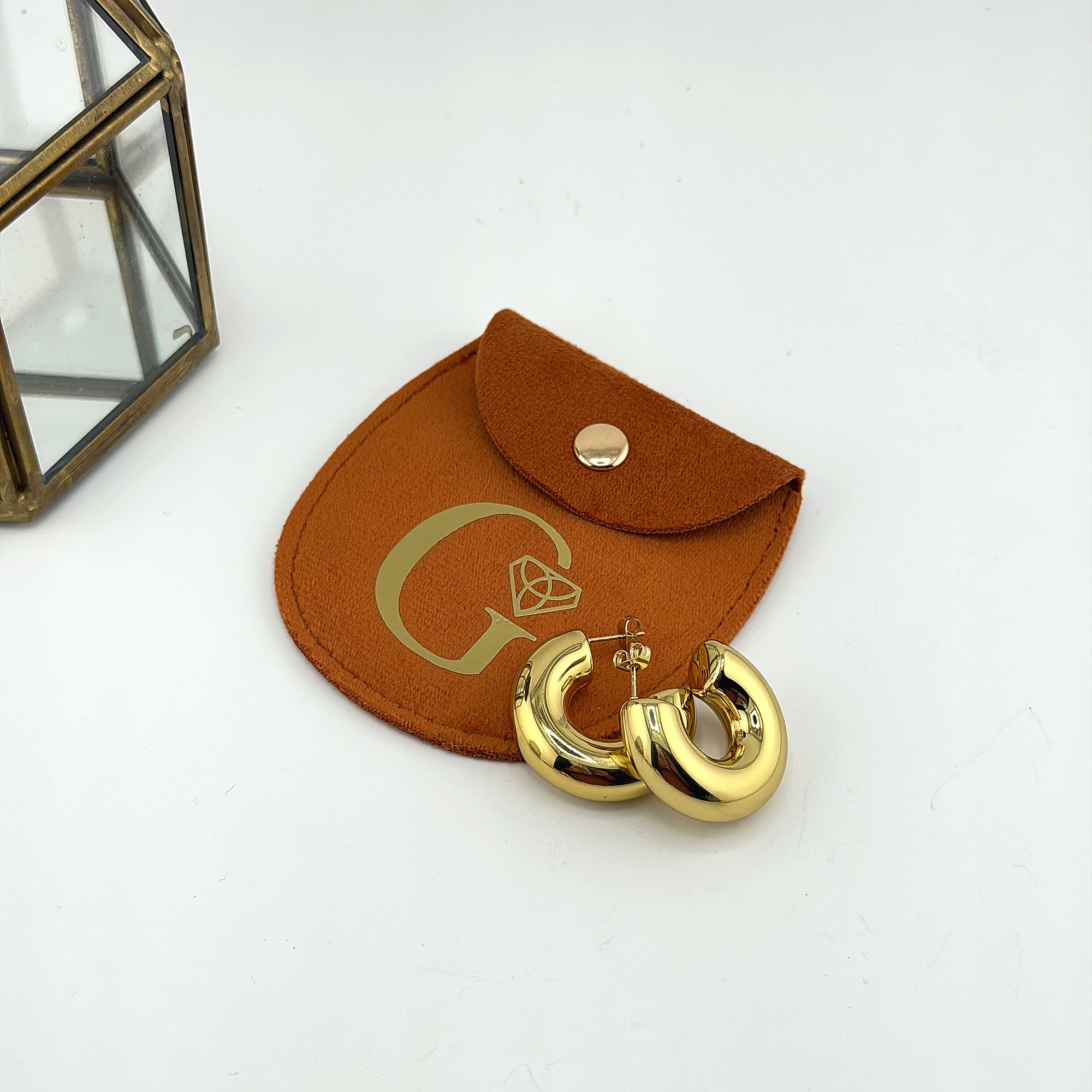 Smooth Chunky Hoop Earrings 18K Waterproof