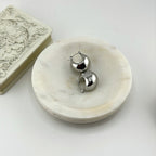 Silver Chunky Hoop Earrings Waterproof