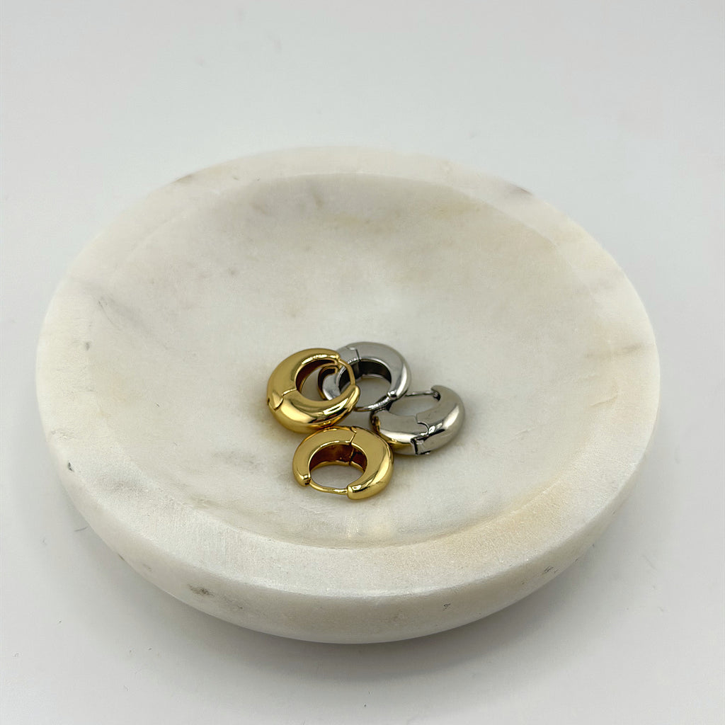 Mini Aros Gruesos Impermeables de Oro 18K