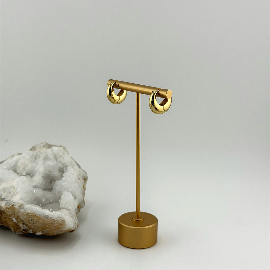 Mini Aros Gruesos Impermeables de Oro 18K