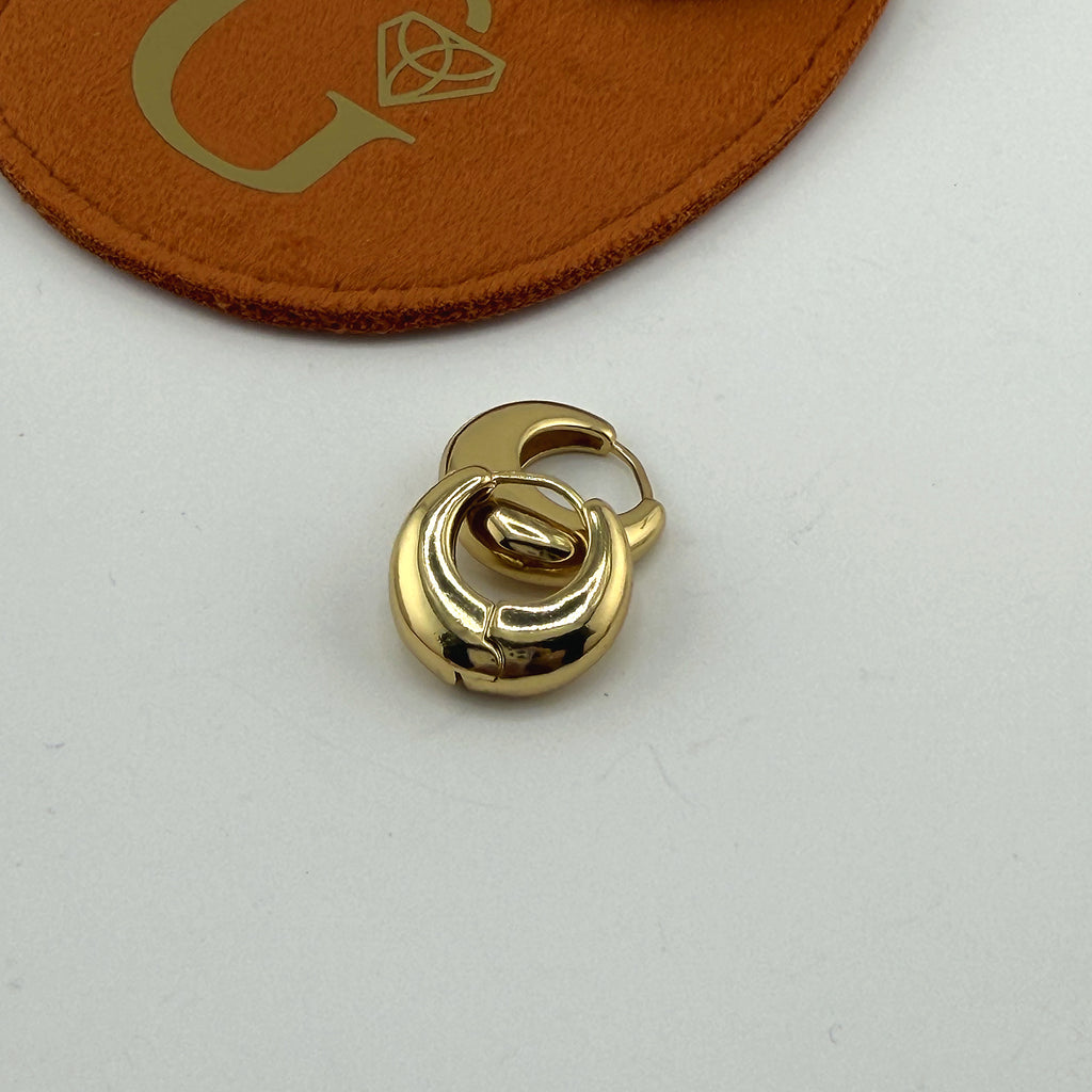 Mini Aros Gruesos Impermeables de Oro 18K
