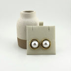 Pearl Shell Stud Earrings 18K Waterproof