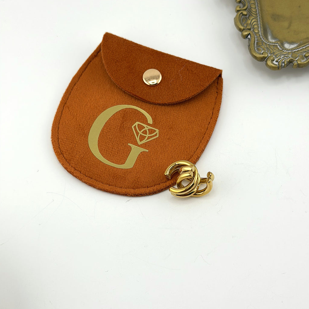 Two Tone Open Hoop Earrings Waterproof