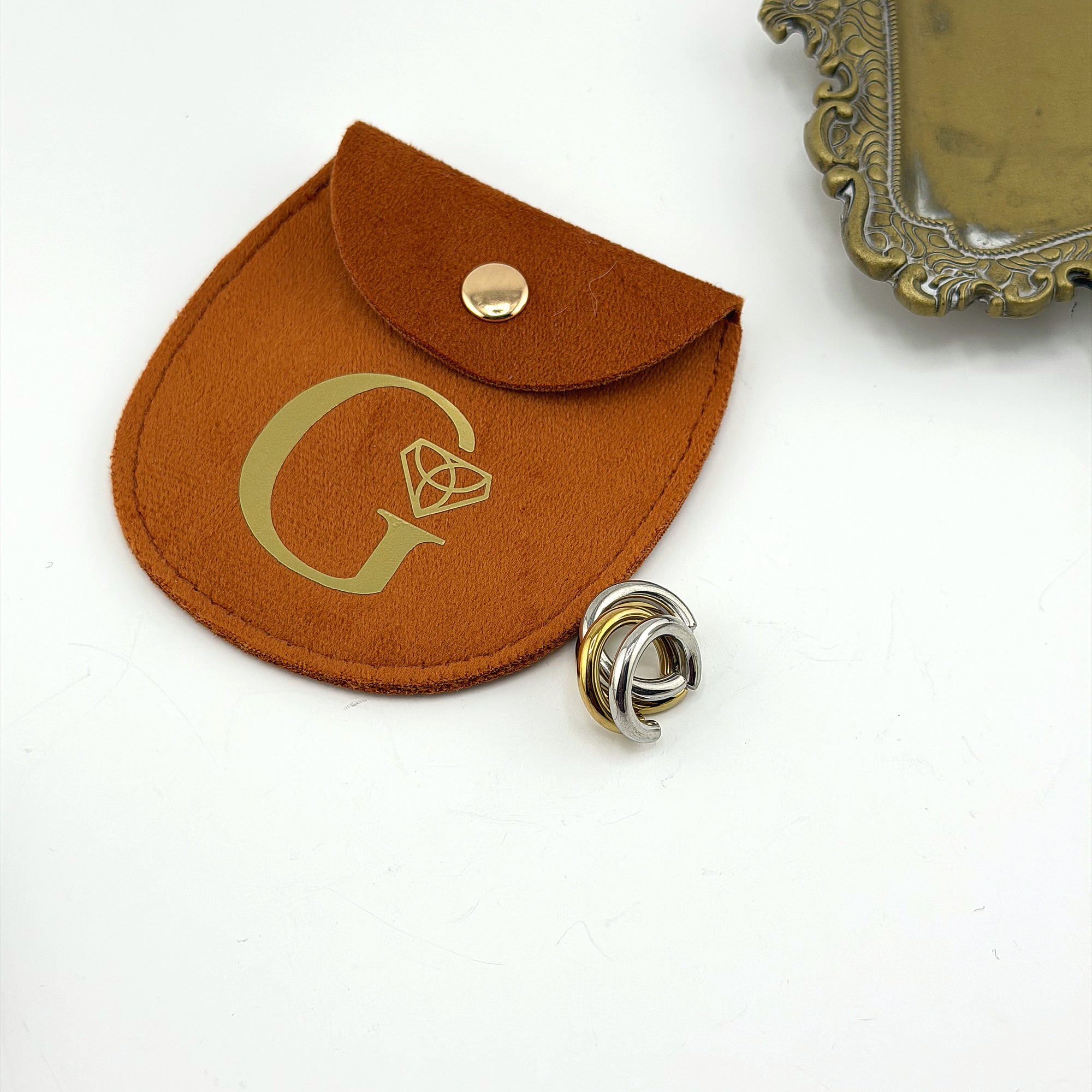 Two Tone Open Hoop Earrings Waterproof