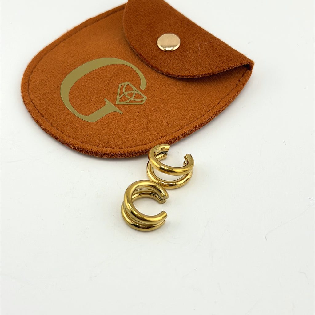 Two Tone Open Hoop Earrings Waterproof