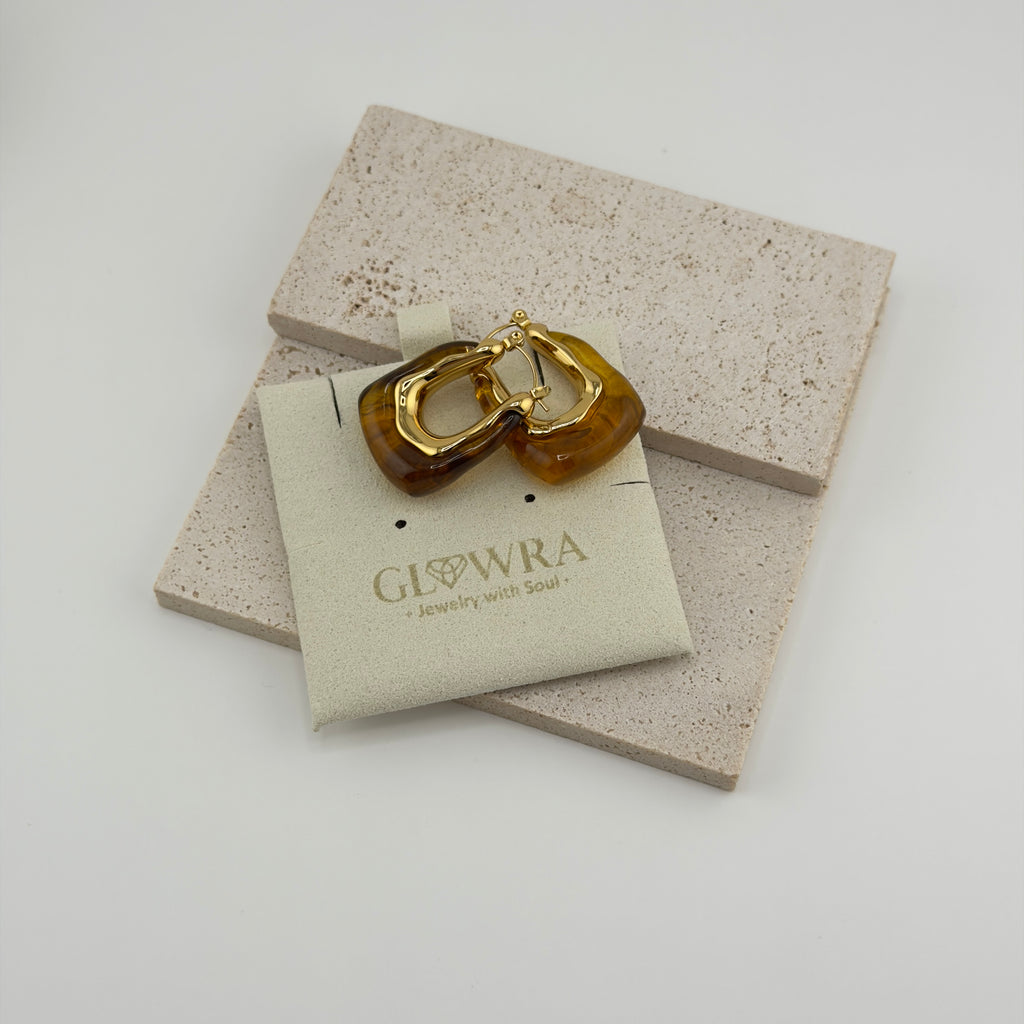 Marina Resin Hoop Earrings 18K Waterproof