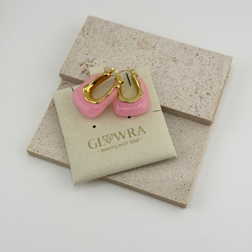 Marina Resin Hoop Earrings 18K Waterproof