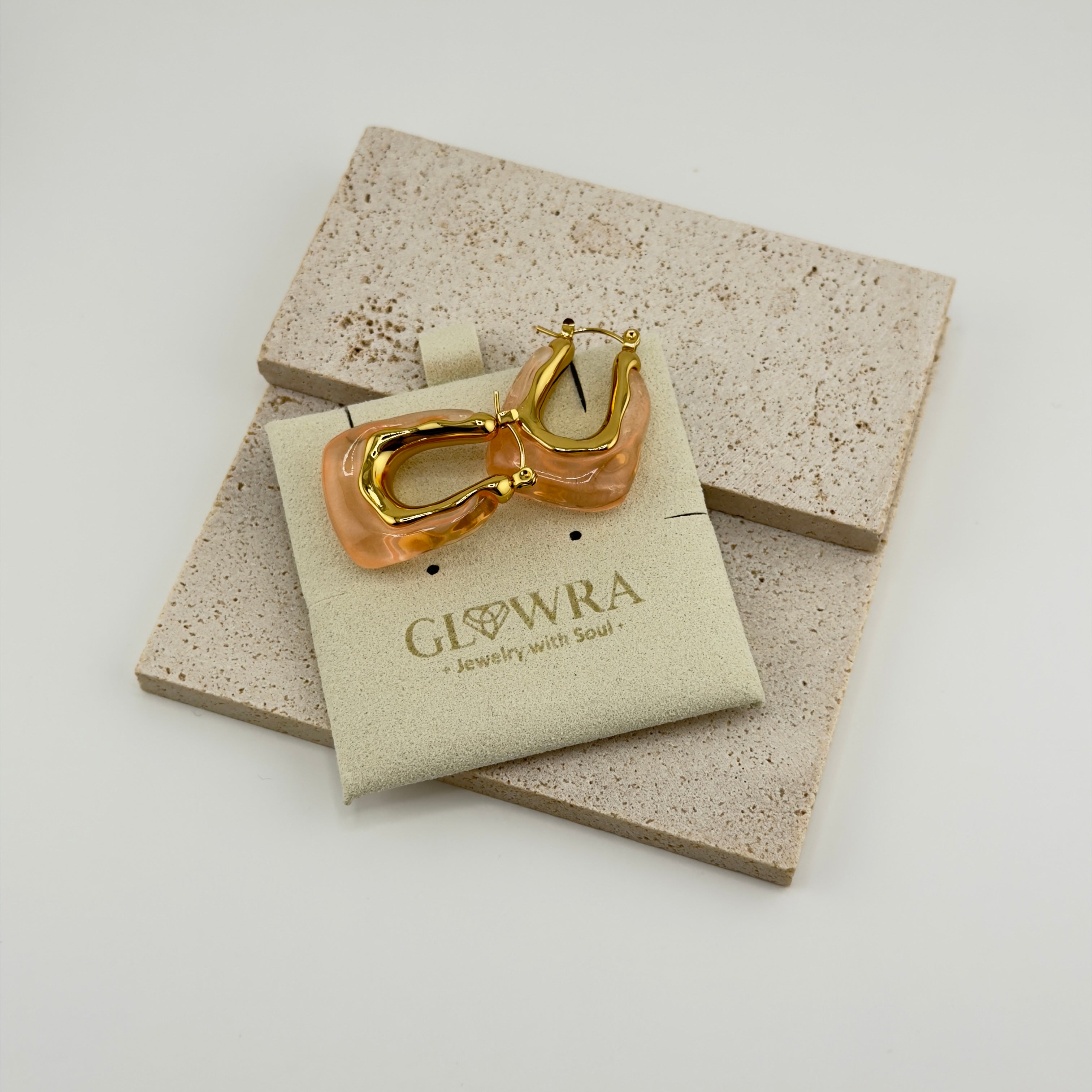 Marina Resin Hoop Earrings 18K Waterproof