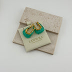 Marina Resin Hoop Earrings 18K Waterproof