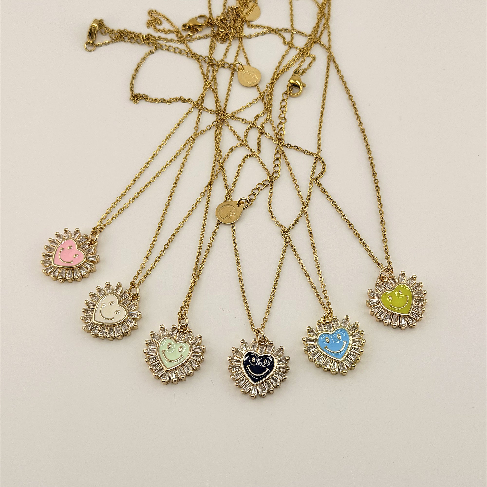 Smiley Heart Necklace 18K Waterproof