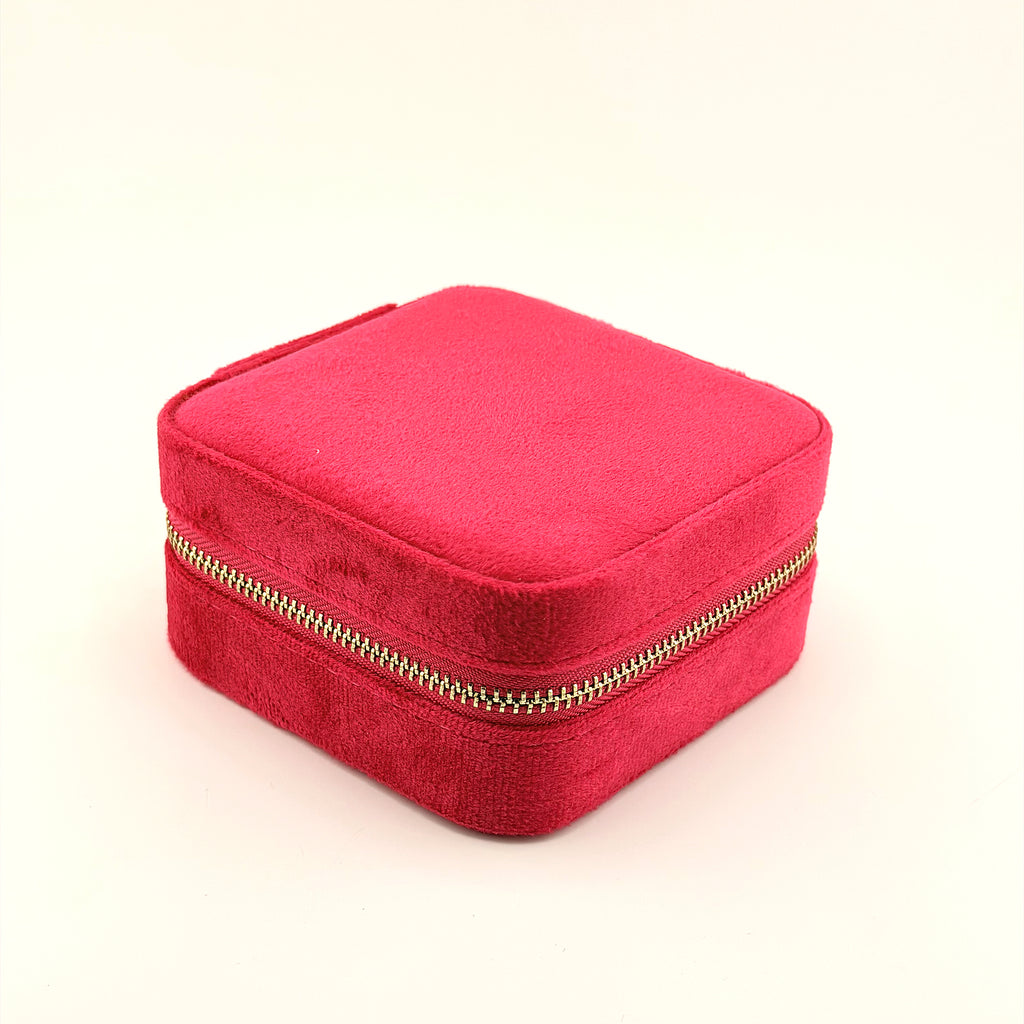 Velvet Square Jewelry Travel Case