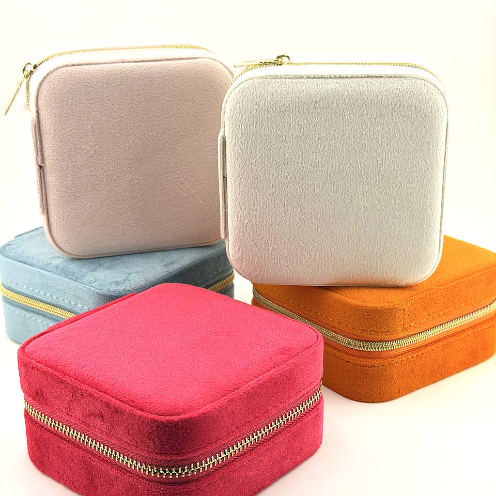 Velvet Square Jewelry Travel Case