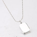 Personalized Square Pendant Necklace 18K Waterproof