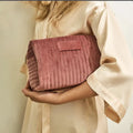 Personalized Ribbed Cosmetic Bag Large