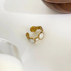 Halo Mosaic Ring Open 18K Waterproof