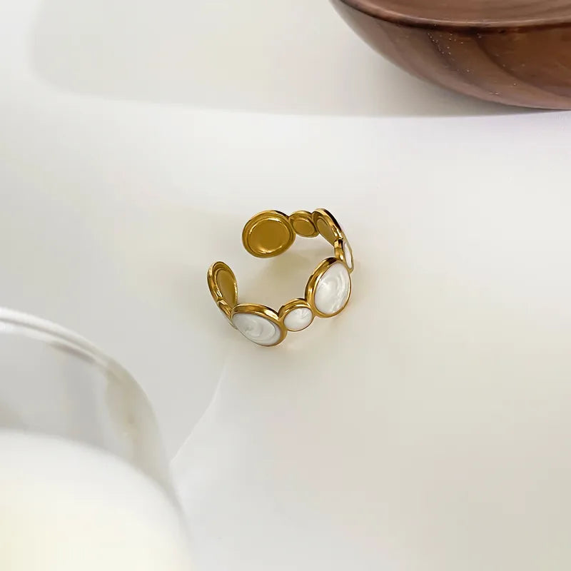 Halo Mosaic Ring Open 18K Waterproof