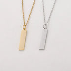 Personalized Bar Necklace 18K Waterproof