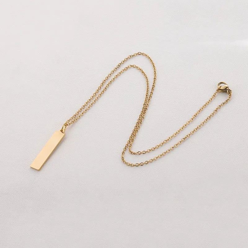 Personalized Bar Necklace 18K Waterproof