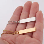 Personalized Bar Necklace 18K Waterproof