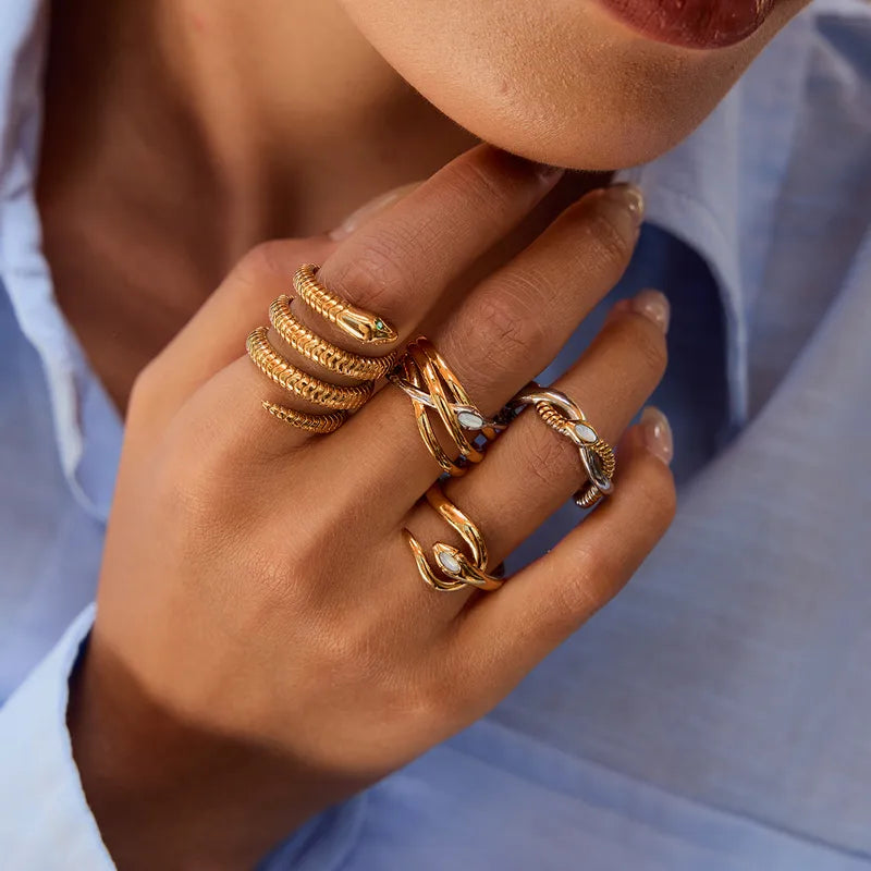 Serpent Wrap Ring 18K Waterproof
