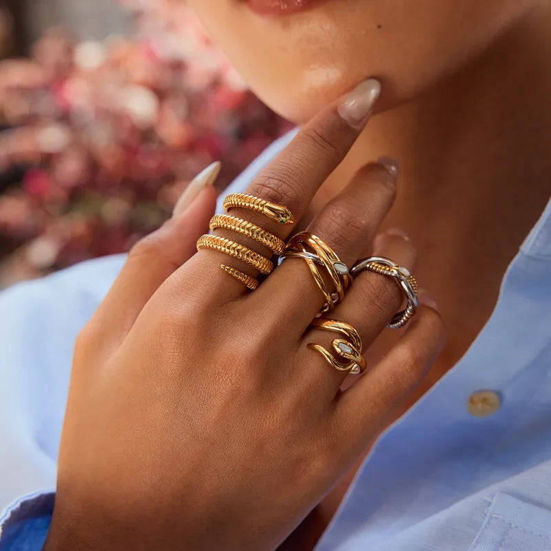 Serpent Gaze Ring 18K Waterproof